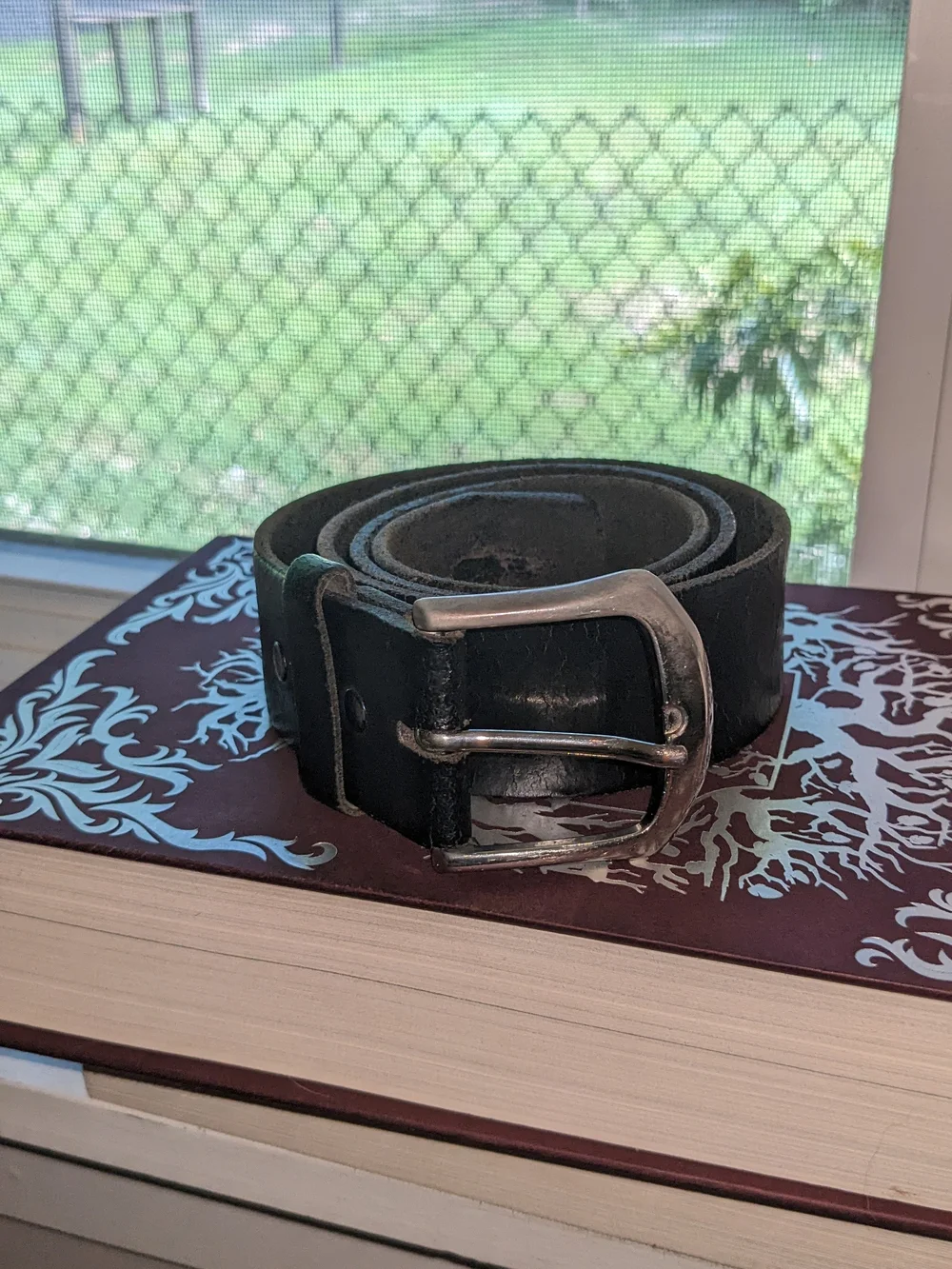 Black Leather Belt with Silver Buckle Vintage Rich Girl Starter Pack